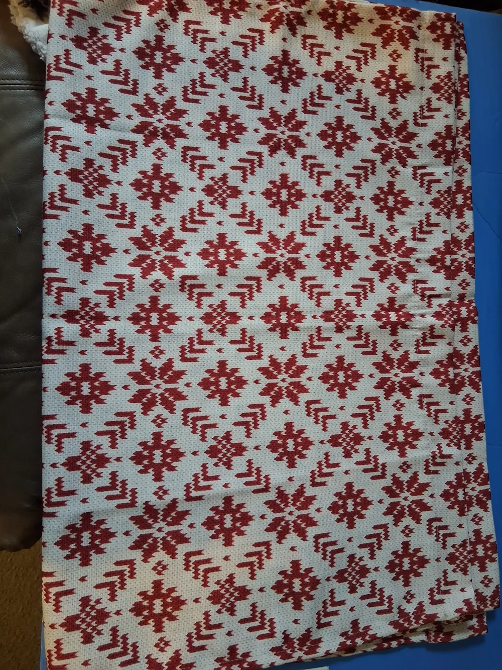 Snowflake Red And White Kitchen Curtains